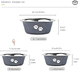 YUDANSI 860ml Dog Bowls 2 Pack Stainless Steel Food Water Bowls Non-Slip view 3