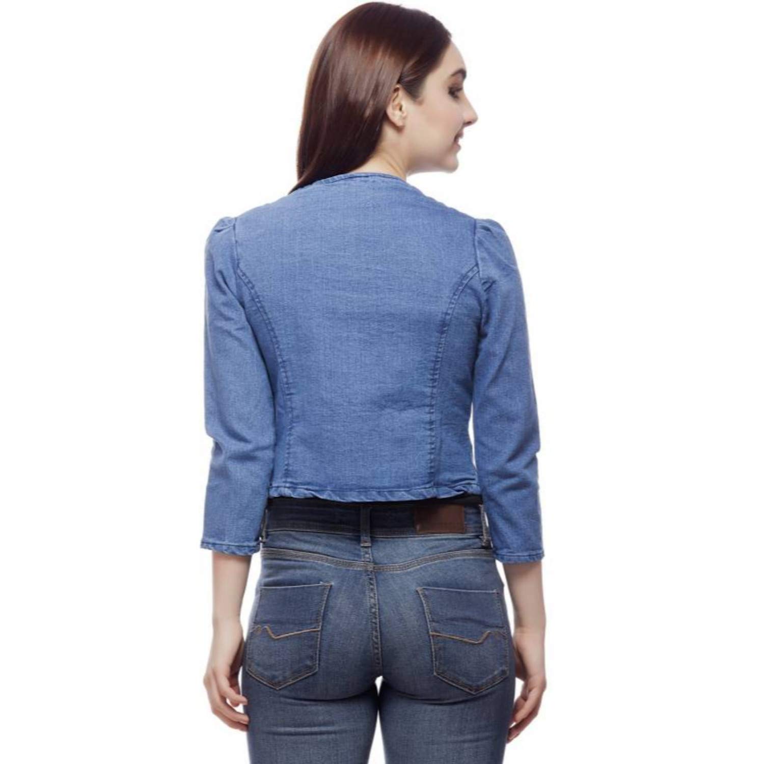 111 girls shopping 3/4th sleeve denim jacket for women