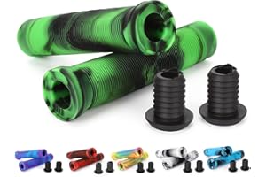 Scooter Grips - Mixed Color Bike Bicycle MTB Handlebar Grips | 145mm Soft Handle Grips for Pro Stunt Kick Scooter, BMX Bikes,