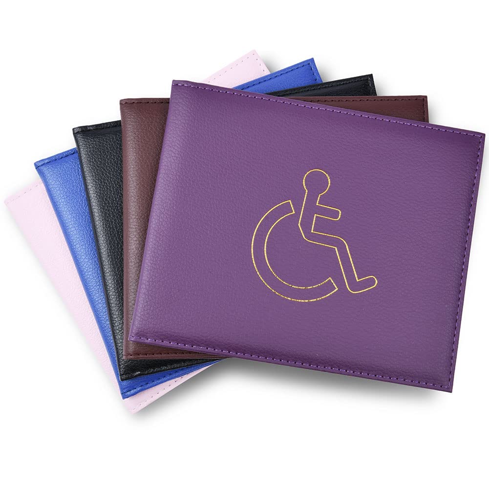 Vicloon Disabled Badge and Timer Holder, PU Leather Disabled Badge Holder Wallet Protector, Blue Badge Timer Holder ProtectorHologram Safe Disabled Badge Holder (Purple) — image 1
