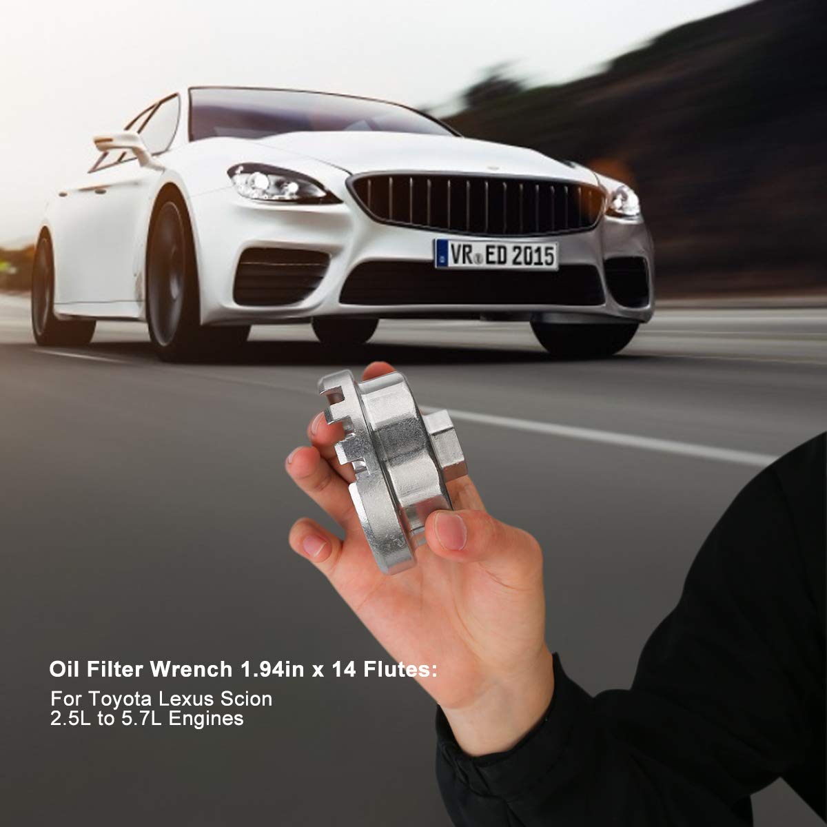 HONGNAL Oil Filter Wrench for Toyota & Lexus 2006 Engines, Oil Filter Cap with 64.5mm Cartridge Style Oil Filter System - Perfect for Corolla, Tundra, Land Cruiser, 4Runner, Sequoia & Lexus and More