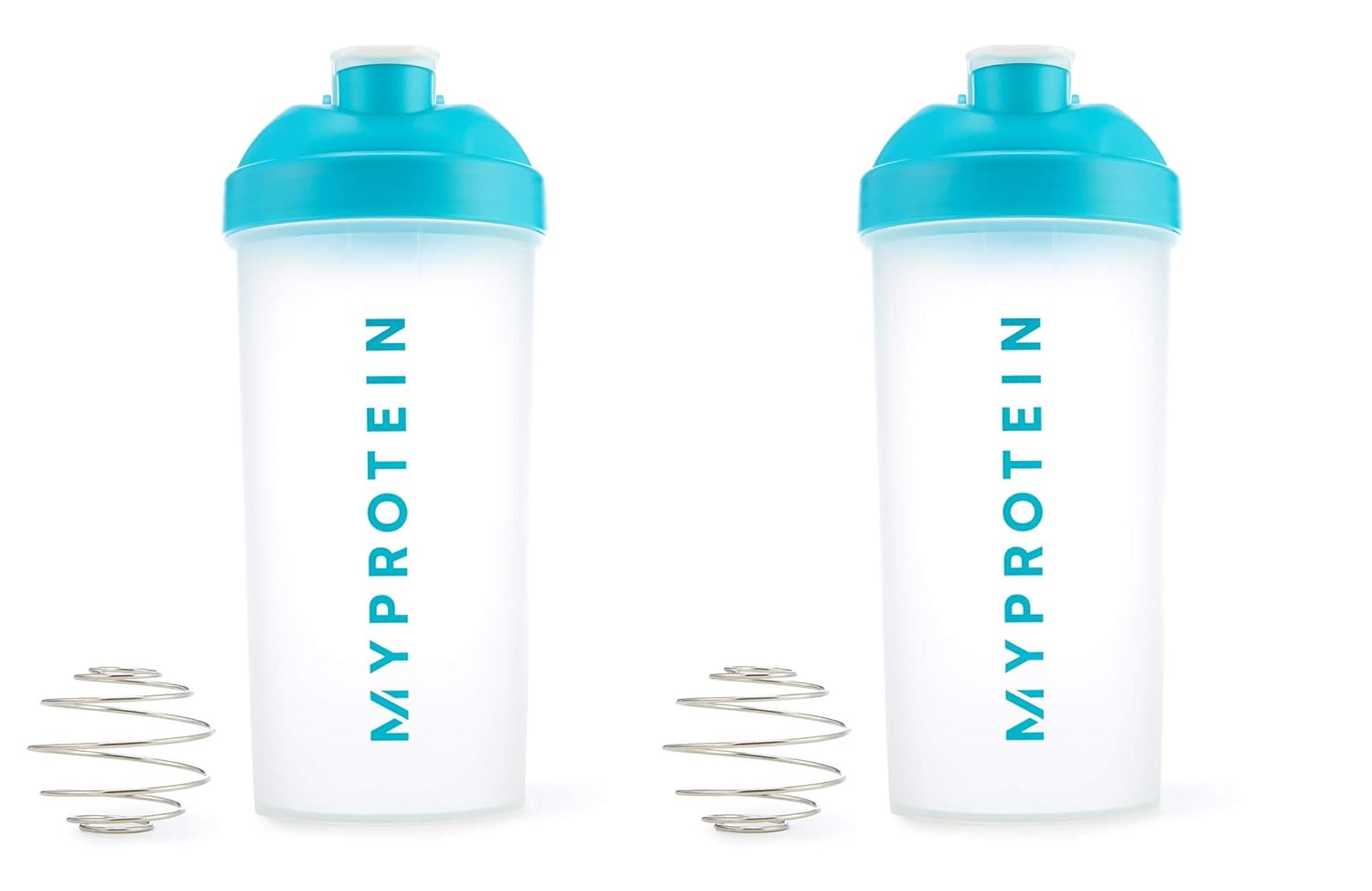 MY PROTEIN Myprotein Unisex's Shaker Bottle (Pack of 2), Blue/Clear, 600 ml Amazon.co.uk