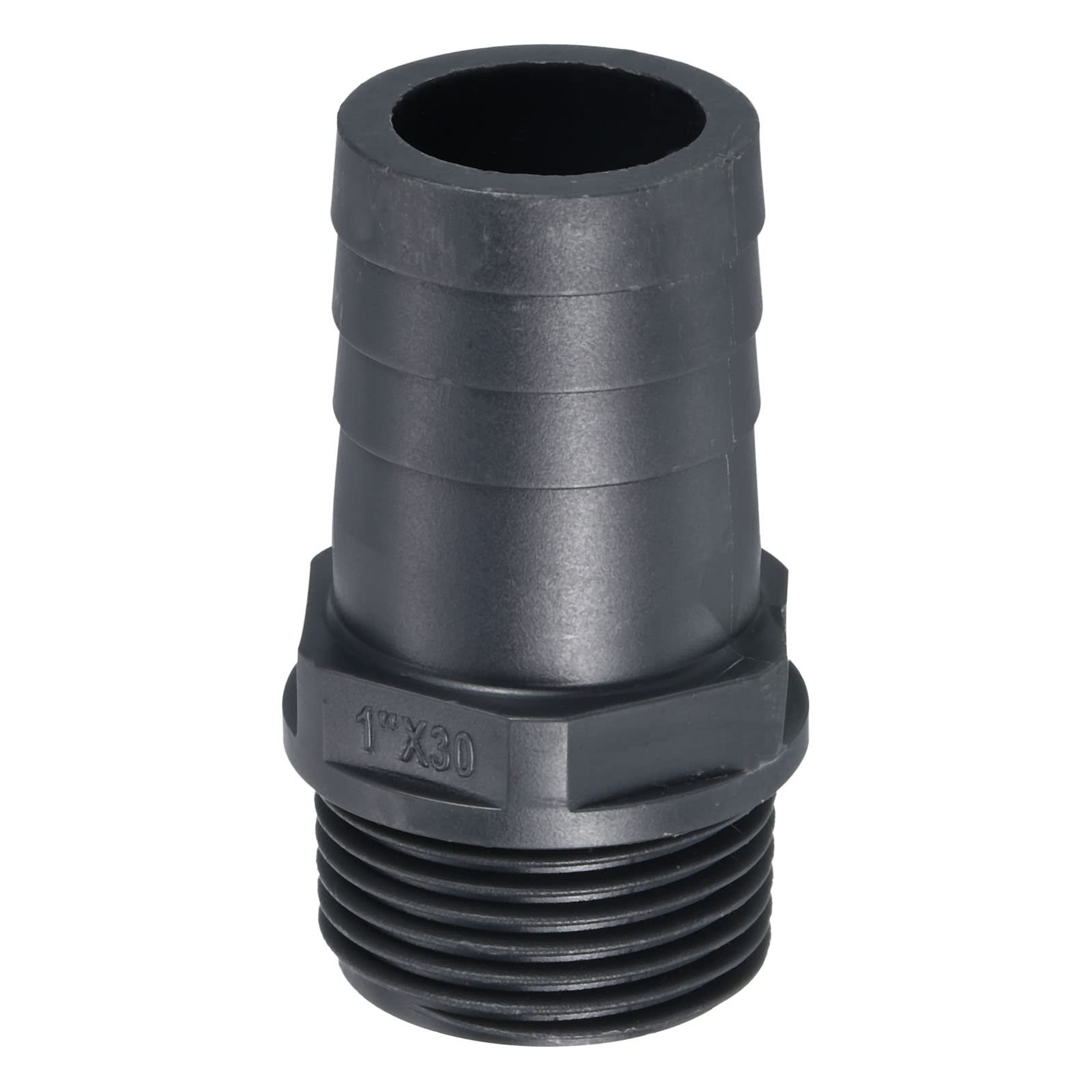 PATIKIL UPVC Barb Hose Fitting, 30mm Barbed G1 Male Thread Pipe Connector Adapter Quick Fittings for Water Fuel Air, Gray