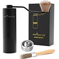 West Coast Chef Manual Burr Coffee Grinder - Conical Burr Grinder, Coffee Bean Grinder, Manual Coffee Grinder, Hand…