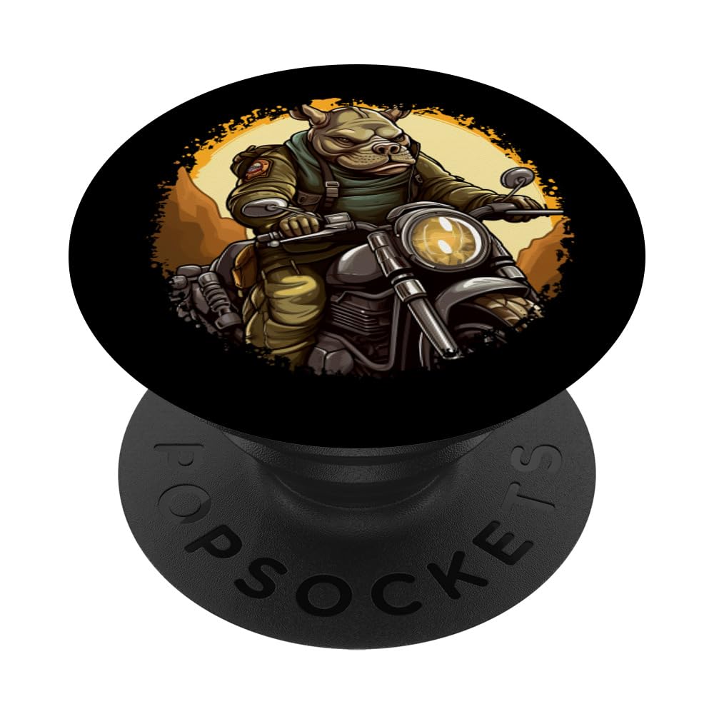 Hippo Motorcycle / Motorcyclist Hippo PopSockets Swappable PopGrip