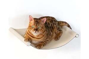 TIMHAKA Cat Hammock Wall Mounted, Cat Beds and Perches, Cat Wall Shelves for Sleeping and Lounging, Modern Cat Bed for Small and Large Cats or Kitty, Cat Wall Furniture for Indoor Napping