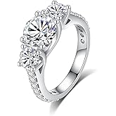 JIEKAYUAN Moissanite Rings for Women D Color VVS1 Moissanite Engagement Ring S925 Sterling Silver Promise Wedding Rings for Women