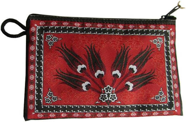 Small money bag, Make up bag, Coin purse, Kilim design, Tulip - (Code: ESB209)