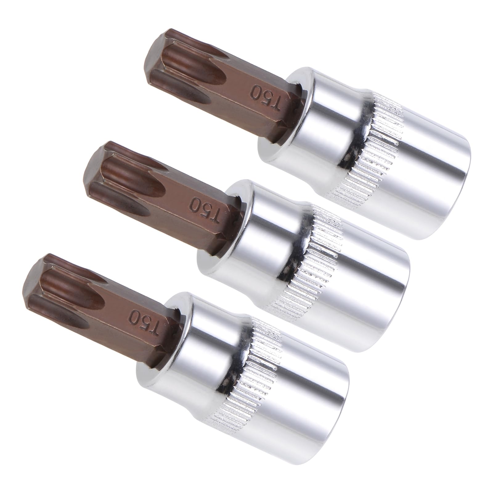 CoCud Torx Bit Socket, Metric T50 Bit 3/8" Drive 1.5" Long, S2 Alloy Steel Heat Treated CR-V Socket - (Applications: for Fastener Application), 3-Pieces