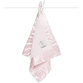 Little Giraffe Baby Blanket - Blanky - Soft Blanket with Satin Trim - Baby Stroller Blanket - Newborn Baby Essentials & Baby Gifts - 17 x 17 - Pink