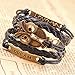 MAKIYO Retro PU Leather Bracelet Wristlet Bangle Wrist Band hand chain