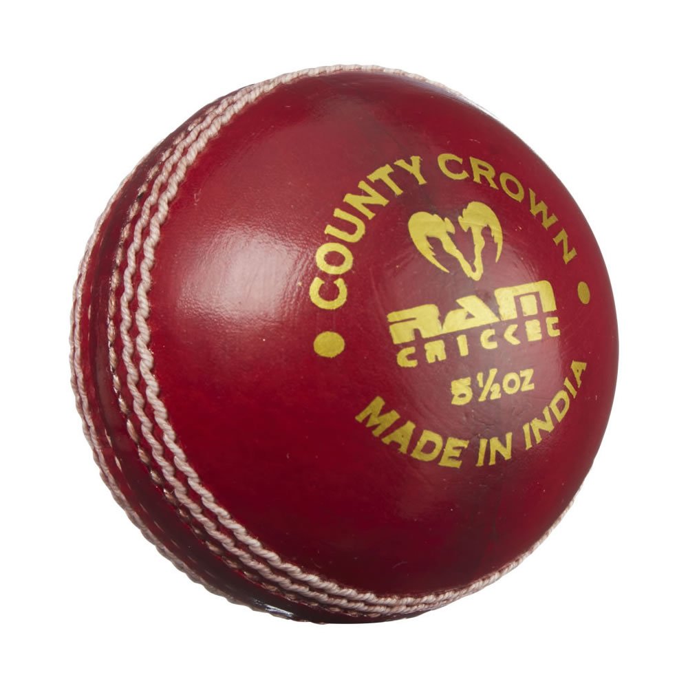 Ram Cricket County Crown Match Cricket Balls - 5.5oz - Red - 6 Pack - Hand-stitched