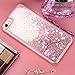 WORLDMOM iPhone SE 2022/2020 Case - Liquid Glitter Waterfall Clear TPU Protective Case - Rose Gold