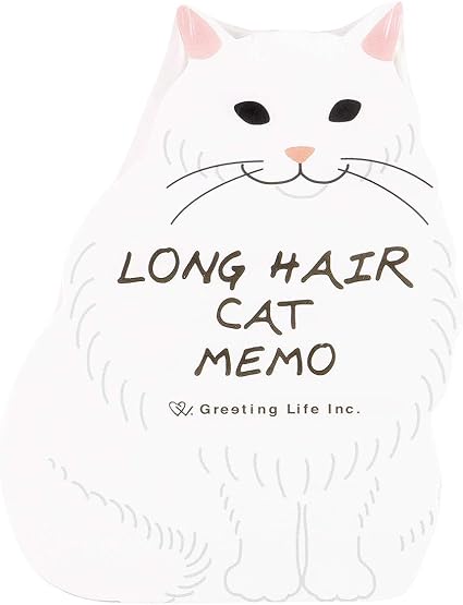 Amazon グリーティングライフ メモ アニマルダイカット 長毛 ネコ Etn 112 メモ帳 文房具 オフィス用品