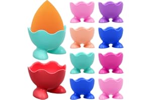 Mobestech 10pcs Silicone Egg Cup Holders Legs Boiled Egg Cups for Kitchen Dining Soft-Boiled Tool Random Color