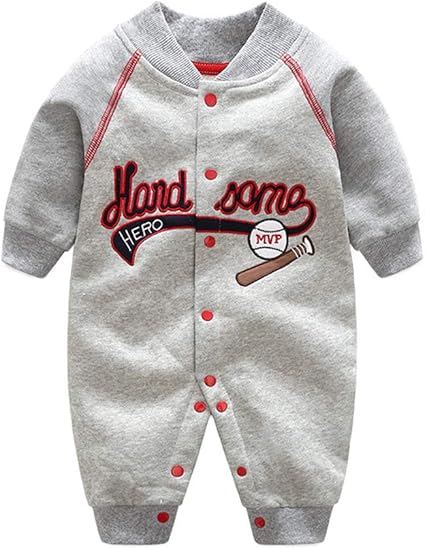 Amazon Doeslo大丈夫 ボーイ 野球 乳児 ロンパース 新生児服 前開き 柔らかい綿 赤ちゃん肌着 春秋冬 連体服 男の子 子供服 0 3 Months 21 01 スクリーンプロテクター 通販