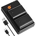 DSTE 2PCS BLX-1 BLX1 Li-ion Battery + Rapid Dual Battery Charger with Micro USB Cable Compatible with Olympus OM System OM-1 Camera