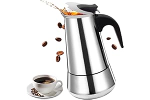 Vaolvpant 9 Cup Moka Pot Percolator Italian Coffee Maker 450ml Stovetop Espresso Mocha Stainless Steel Greca Coffee Maker Cla