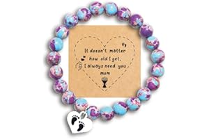 CHUCHOTER Heart Stone Bracelet for Mom, Mother's Day Birthday Valentine's Day Christmas Gift from Son Daughter