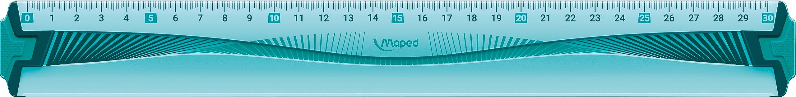 Maped Unbreakable Flat Ruler with Stain Resistant Edges and Soft Non-Slip – Flat Ruler 30 cm Blue