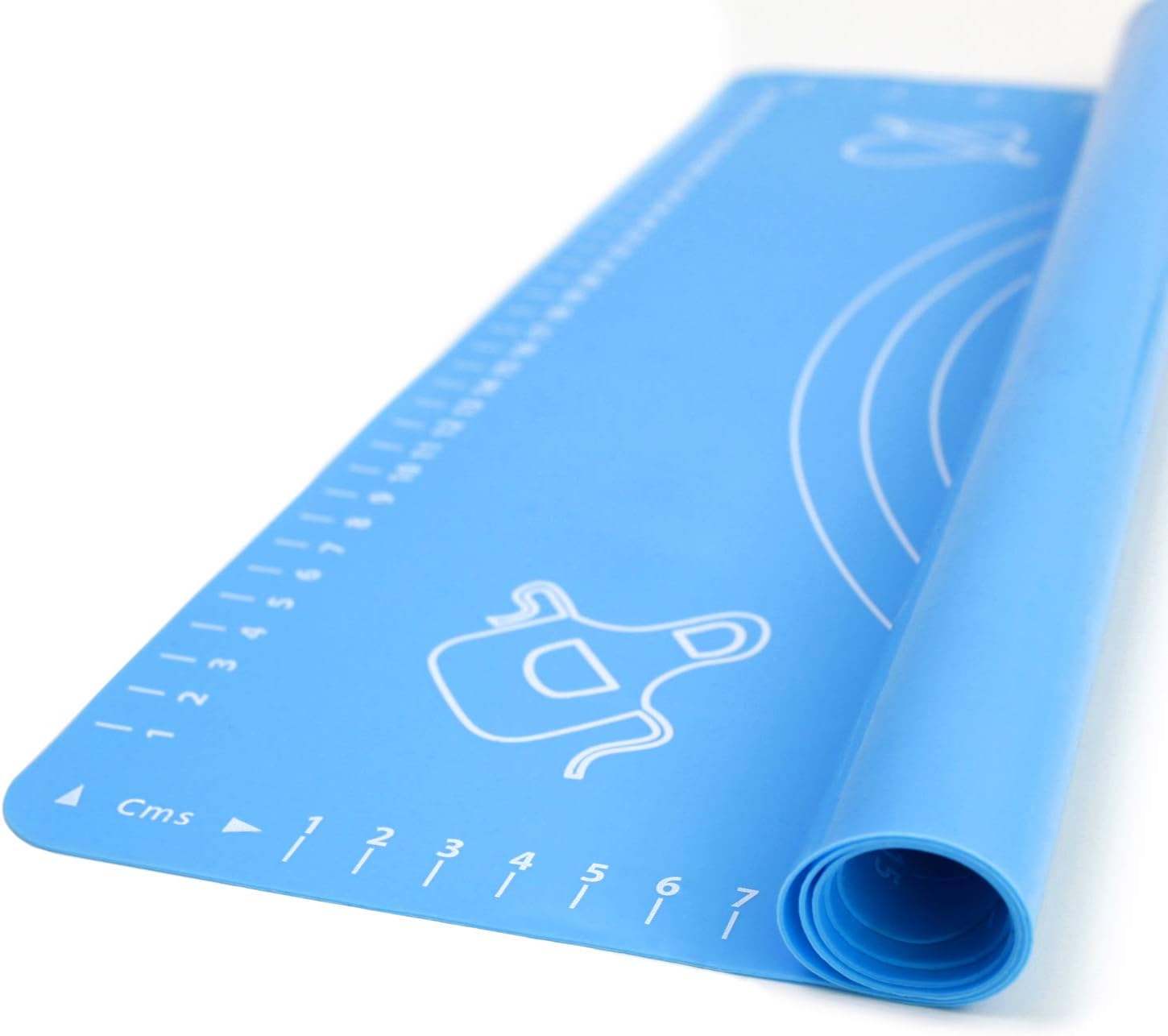 Silicone Baking Mat for Pastry Rolling Dough with Measurements - 19.7" x 15.7" BPA Free Non stick and Non Slip Blue Table Sheet Baking Supplies for Bake Pizza Cake: Kitchen & Dining