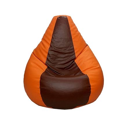 Psygn Exquisite Teardrop Bean Bag Without Bean (Orange, Brown)