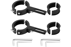 Supkiir Motorcycle Spotlight Mount Brackets, 2 Pcs Motorbike Light Mounting Clamp Kit for 1.57"- 2.44" Roll Bar, Fork Light M