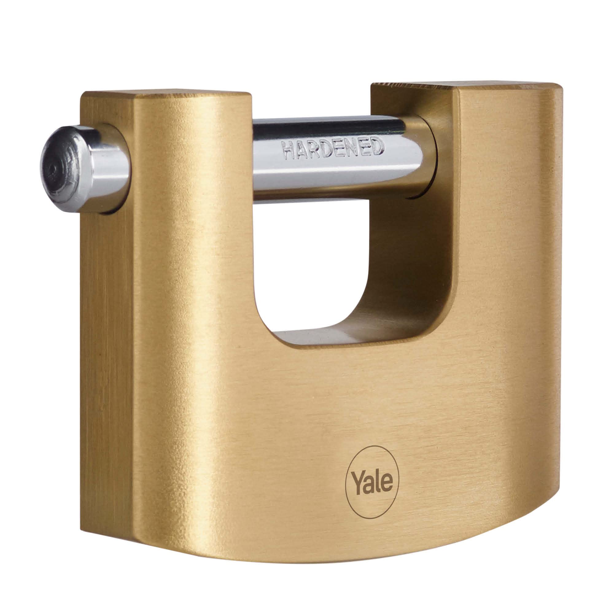Yale Y114B/80/118/1 High Security Brass Rectangular Padlock 80mm Body Hardened Steel Hook 3 Keys