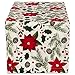 DII Woodland Holly Christmas Holiday Kitchen & Table Décor, Table Runner, 14x108, Poinsettia & Christmas Greenery