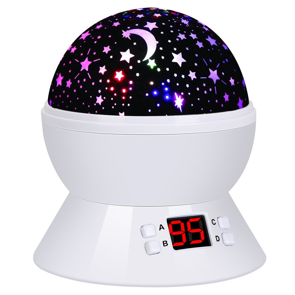 Lámpara Infantil Rotando Romántica Lámpara de Noche con LED Starry Sky Lámpara