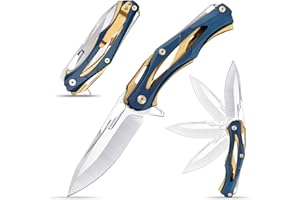 Eafengrow EF204 Folding Pocket Knife,D2 Blade Steel Handle Liner Lock with Clip Outdoor Camping Hiking Tactical EDC Tool (EF204-colorful)
