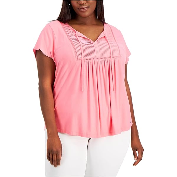 Tommy Hilfiger Printed Dolman Blouse Knotty Ropes/Marina Blue