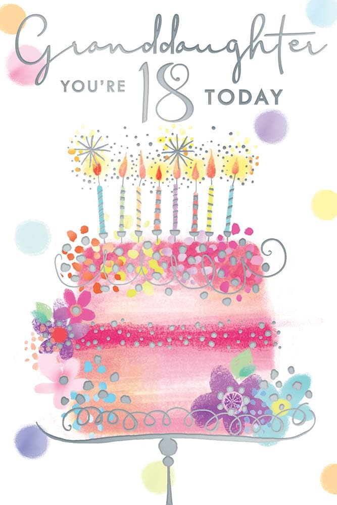 Granddaughter 18th 18 Today Cake Candles Design Happy Birthday Card