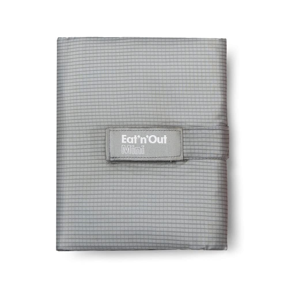 PinkRoll'eat – Eat'n'Out Mini Nature | Waterproof Thermal Bag Convertible into Tablecloth | Reusable and Eco-Friendly | BPA Free with Zip | Black (Gray)