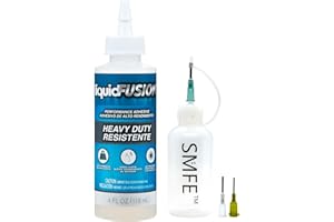SMFE Squeeze Bottle with Various Sized Needle Tips for Aleene's Liquid Fusion Clear Urethane Adhesive, 4-Ounce Bundle