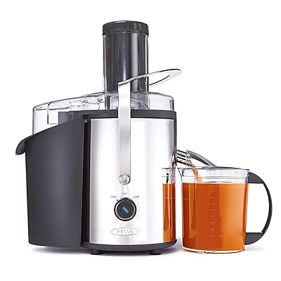 BELLA (13694) High Power Juice Extractor with Dishwasher Safe Filter &amp; Pulp Container, Stainless Steel