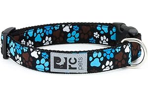 RC Pets 1 Inch Adjustable Dog Clip Collar, Large, Pitter Patter Chocolate