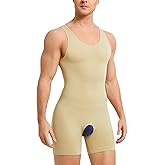 SOLCYSX Mens Sleeveless Full Body Shaper Underwear Slimming Compression Bodysuit Shapewear Tummy Control Fajas Para Hombres