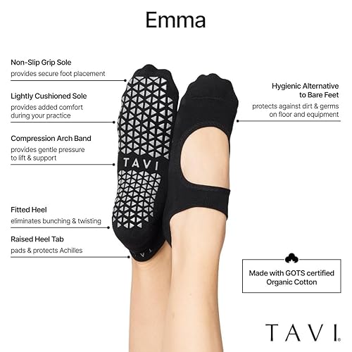 TAVI Women's Emma Non-Slip Pilates Socks Grip Socks for Barre