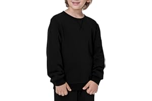 UNACOO Sweatshirt Kids Crewneck Long Sleeve Fleece Sweatshirt Pullover Cotton Tops for Boys or Girls (Age 3-12 Years)