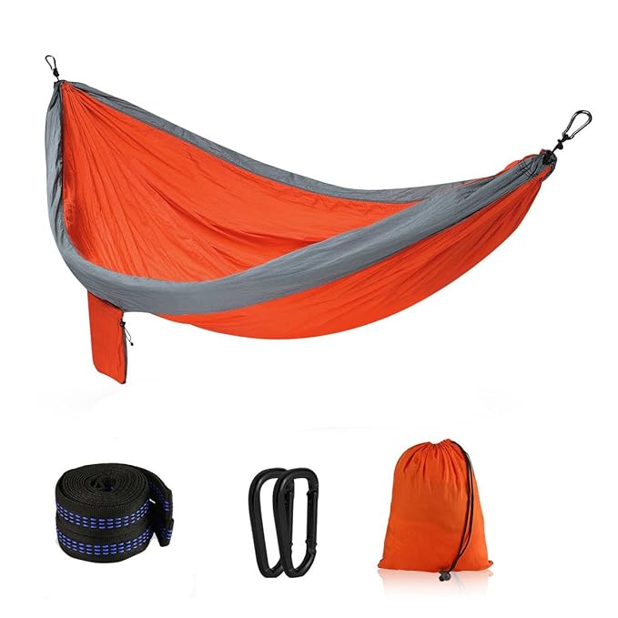 Vishusju Outdoor Double Camping Hammock Tree Straps Carabiners