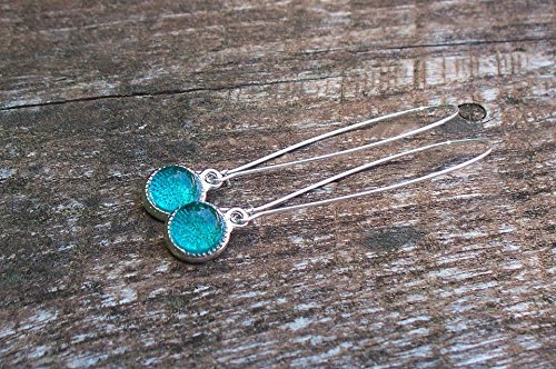 Bottled Up DesignsBottled Up Designs Handmade Long Drop Earrings, Sterling  Silver, Eco Friendly, Recycled Vintage Bottles, Made in USA, Birthday Gifts