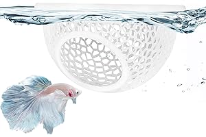 SICUTOZ Floating Betta Hide & Shrimp Cave – All-in-One Aquarium Hammock, Feeder, and Safe Resting Spot for Stress-Free Fish Tanks