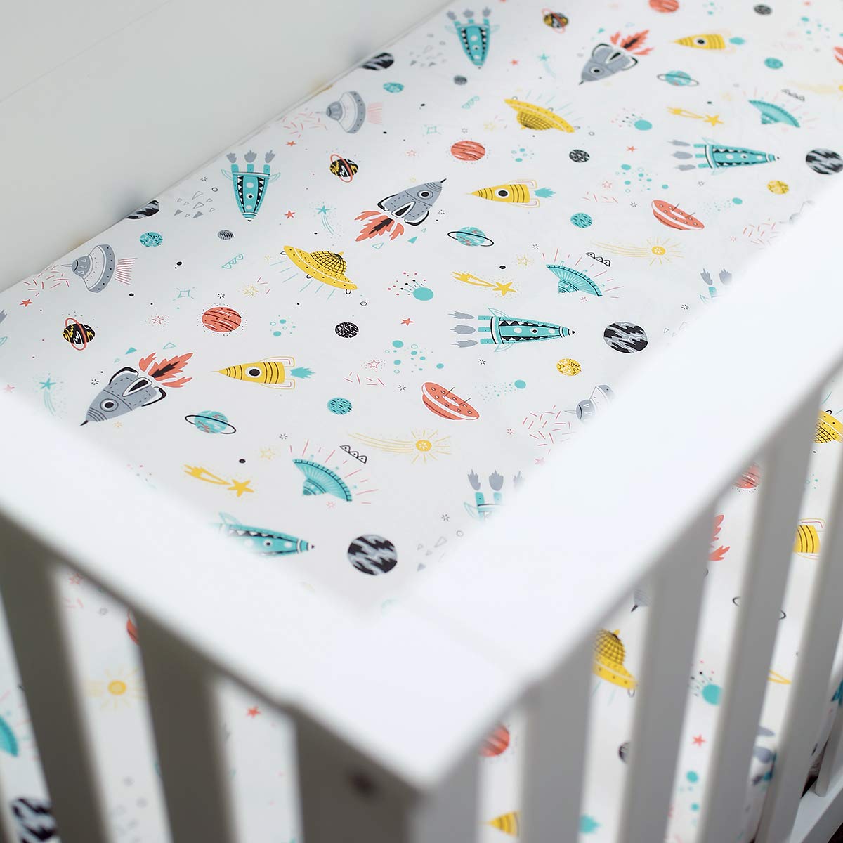 spaceship crib bedding
