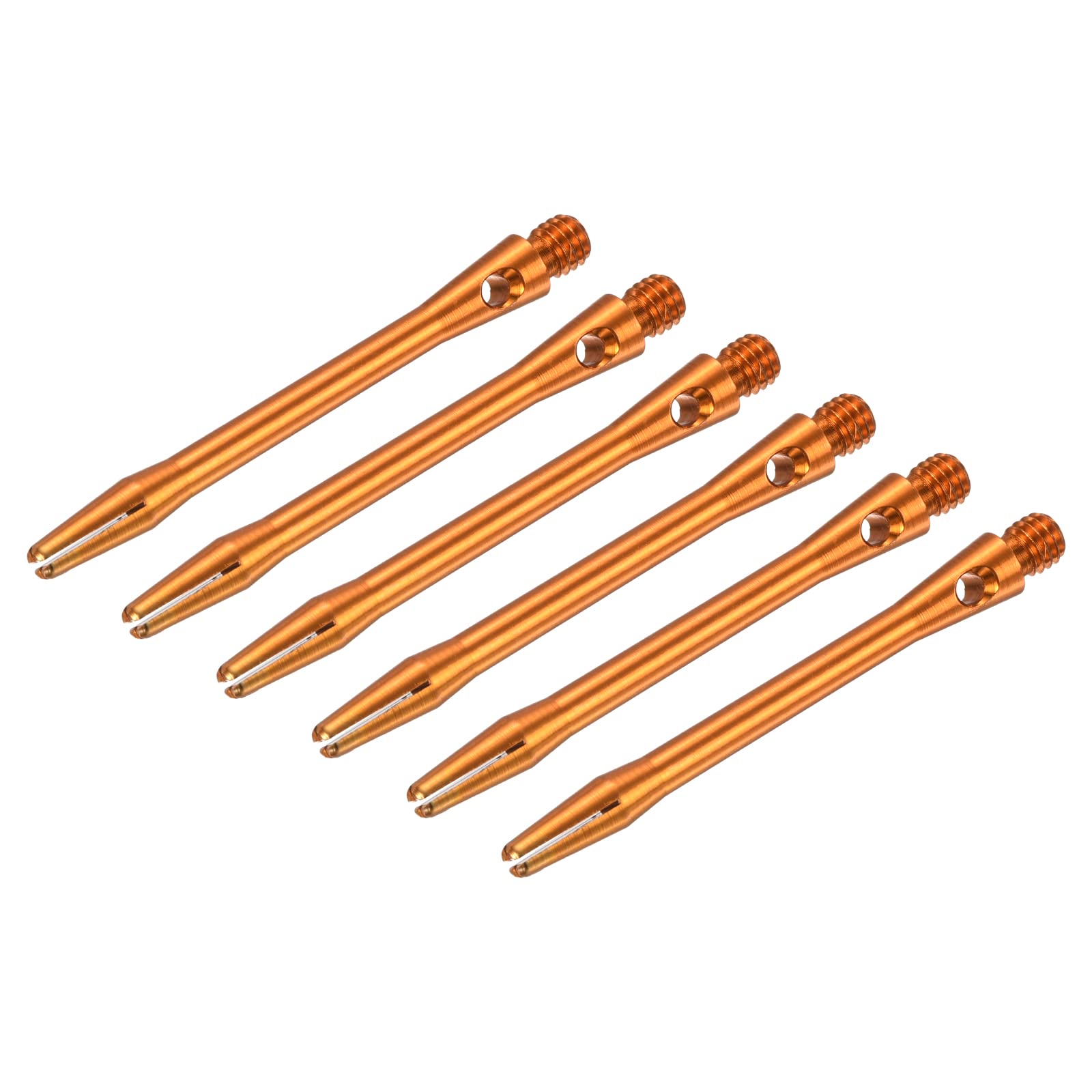 PATIKIL 48mm Aluminum Dart Shafts, Medium 2BA Thread Dart Stems Dart Accessories Throwing Fitting for Steel Tip - 6 Pack (Gold Tone)
