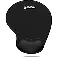 Soqool Mouse Pad, Ergonomic Mouse Pad with Comfortable Gel Wrist Rest Support and Non-Slip PU Base for Easy Typing Pain Relief, Durable and Washable, Classic Black