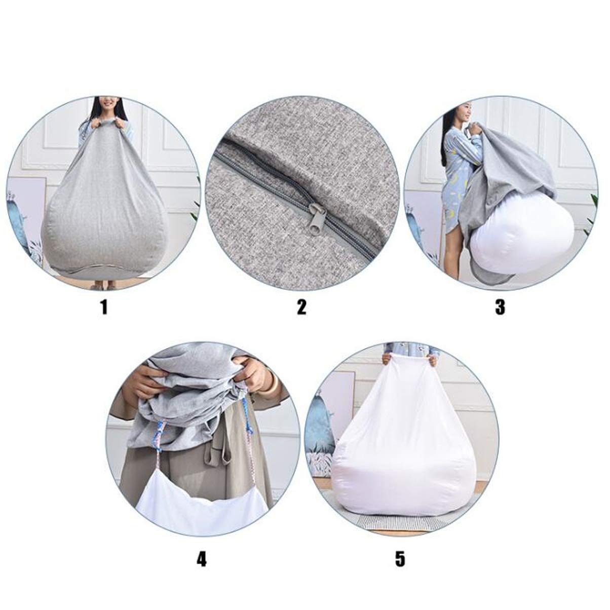 Ameublement Et Decoration Color Brown Size S Mysida Bean Bag Lkp Grand Pouf Chaise Dejeux Pour Interieur Et Exterieur Le Salon Ou Chambre Coussin Avec Housse Lavable Pouf Poire Cuisine