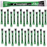 Cyalume SnapLight Green Light Sticks – 6 Inch Industrial Grade, High Intensity Glow Sticks with 12 Hour Duration (Pack of 30)