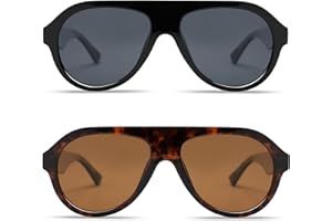 VANLINKER Retro Aviator Polarized Sunglasses for Men Women Trendy 70s Vintage Plastic Frame Sun Glasses VL9750