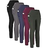 NYNJEO Leggings with Pockets for Women High Waisted Tummy Control Athletic Yoga Pants with Inner Pockers for Workout Running